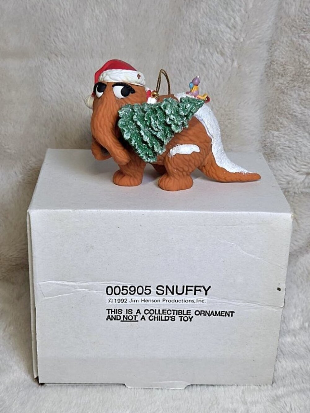 1992 Grolier Jim Henson Sesame Street Snuffleupagus/Snuffy Christmas Ornament